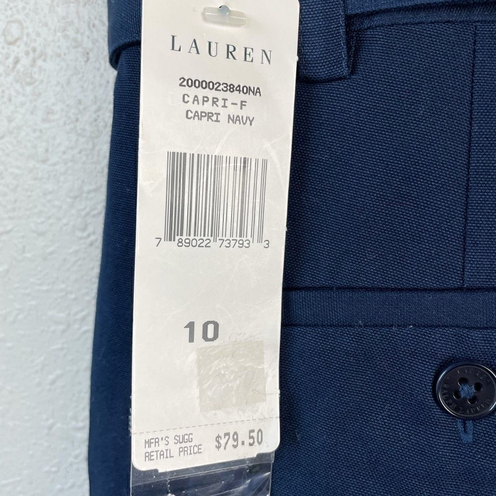 NWT Lauren Ralph Lauren Navy Blue Pants Size 10 - Picture 6 of 7